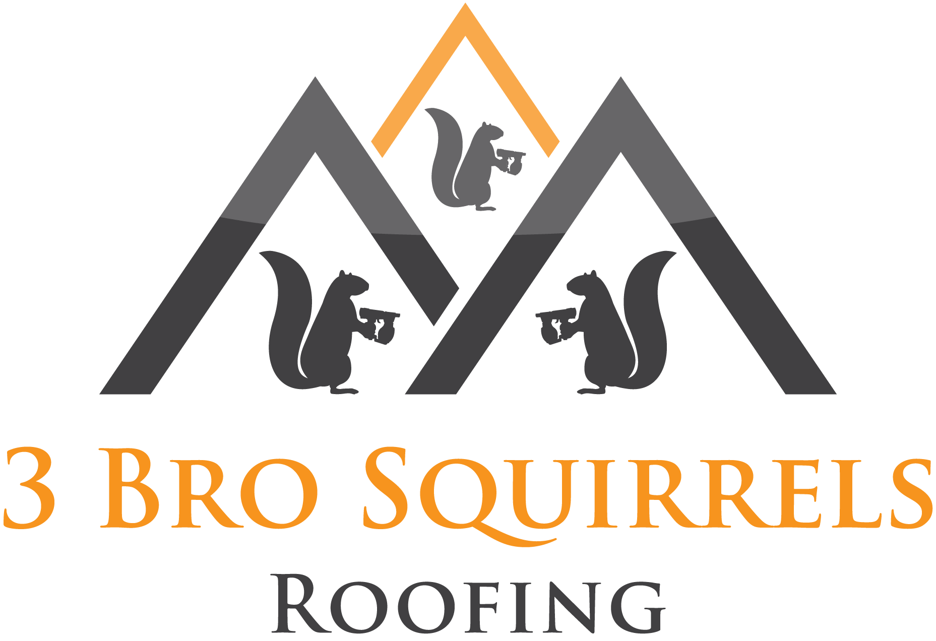 three bro squirrels roofing logo gold